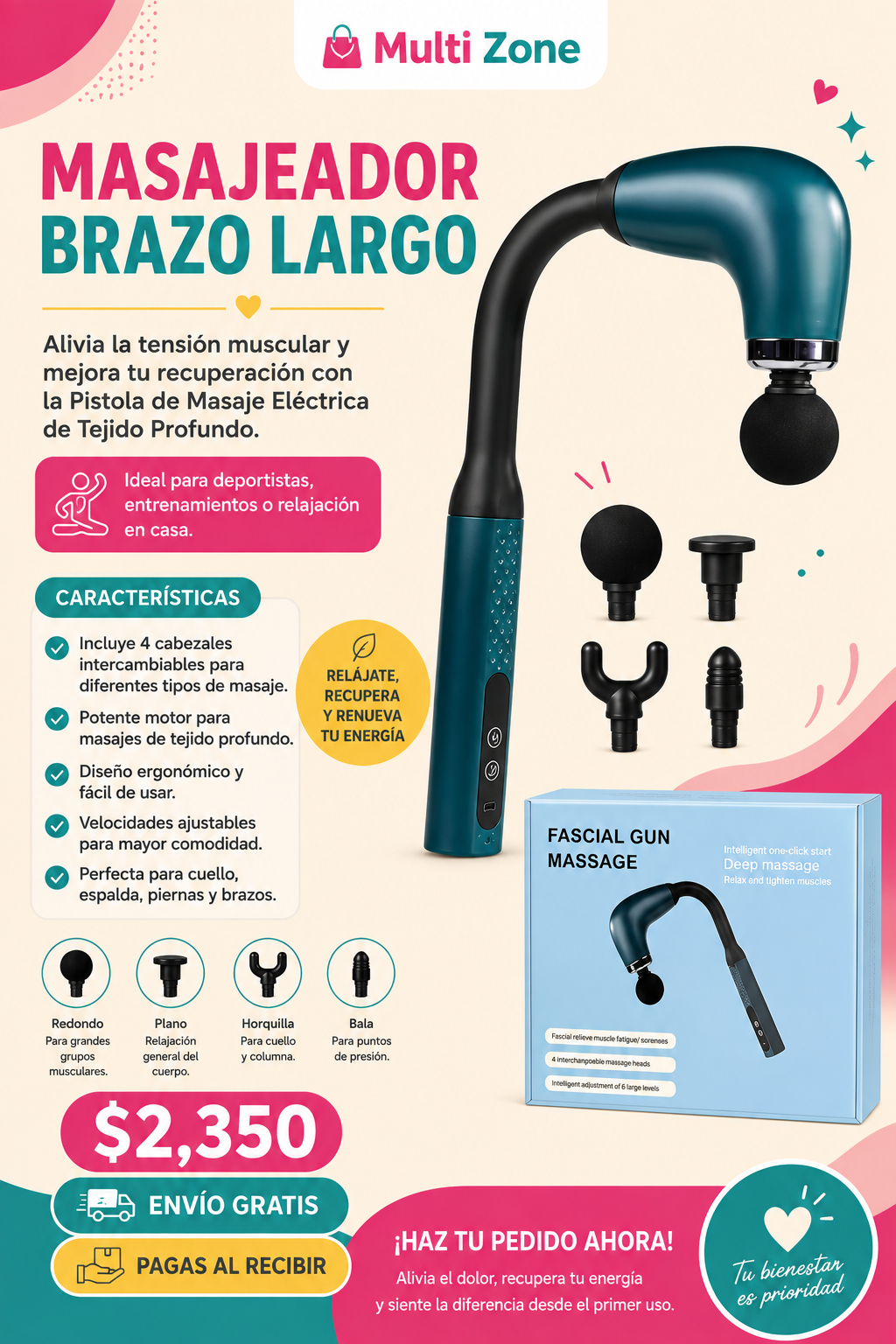 MASAJEADOR BRAZO LARGO