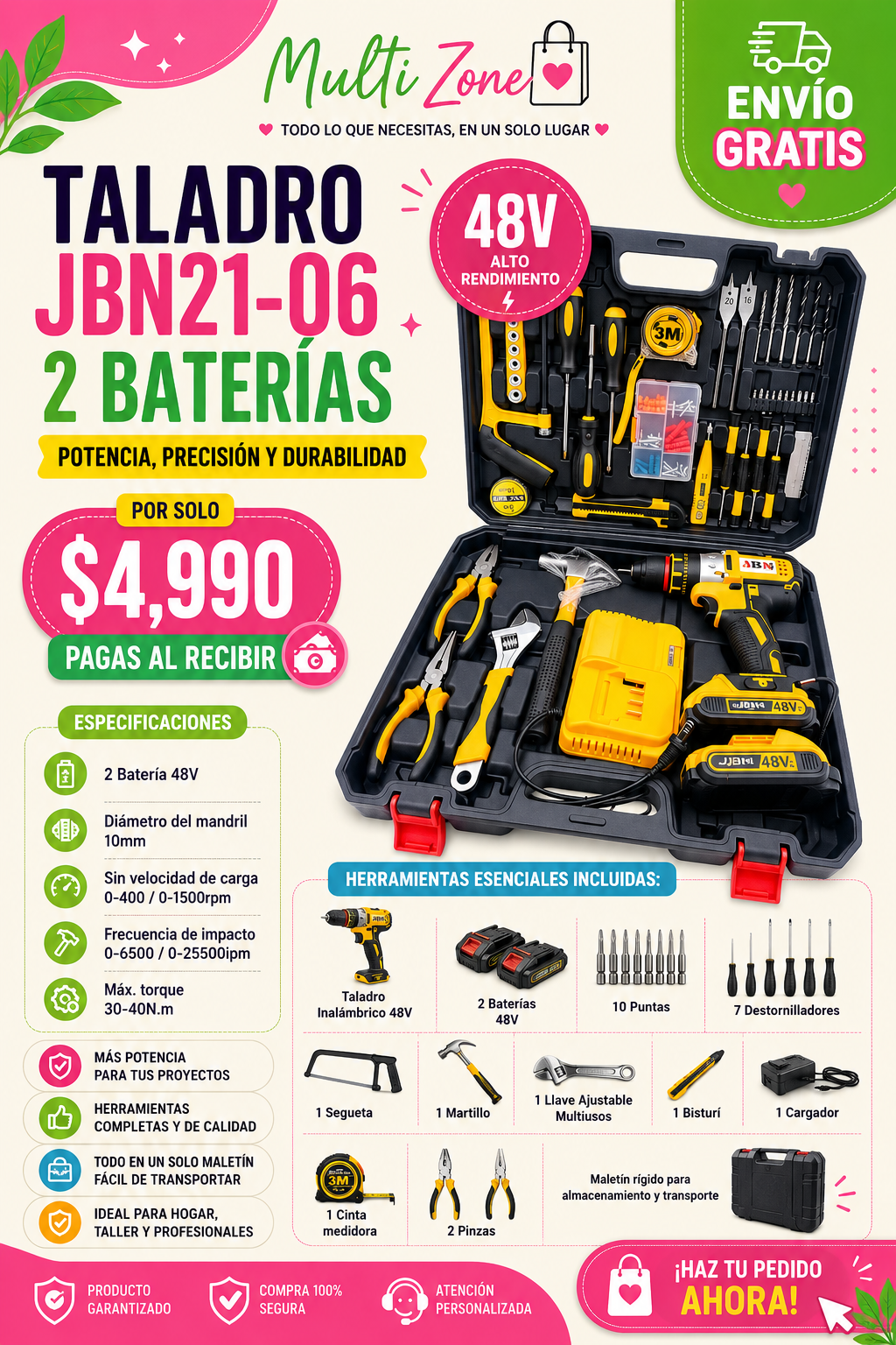 TALADRO JBN21-06 2 BATERÍAS