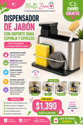 DISPENSADOR DE JABON CON SOPORTE PARA ESPONJA