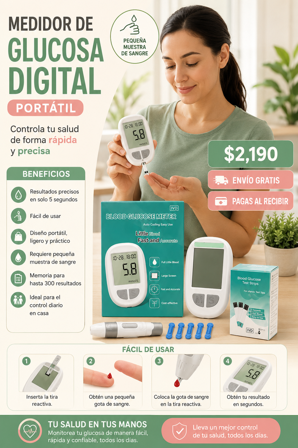 MEDIDOR DE GLUCOSA DIGITAL