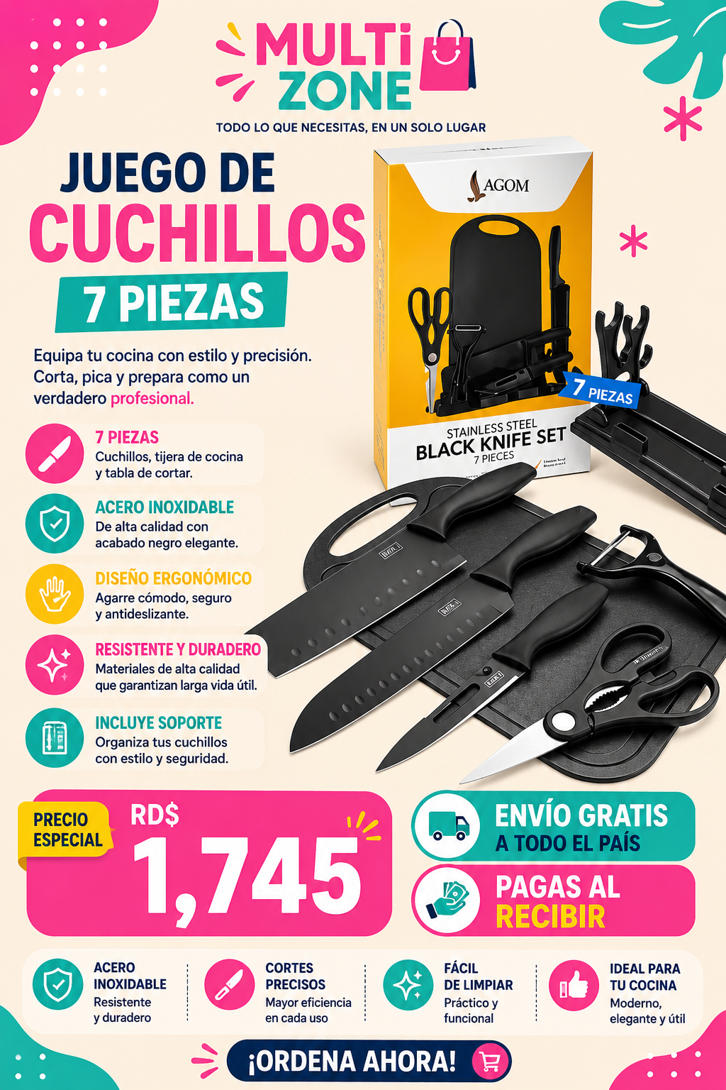 JUEGO DE CUCHILLOS 7 PIEZAS