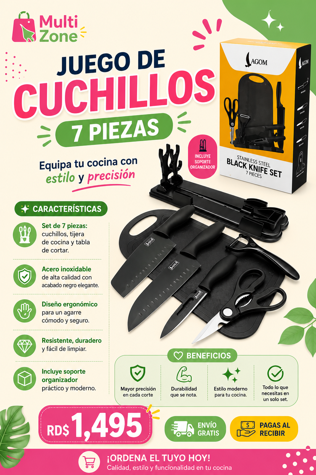 JUEGO DE CUCHILLOS 7 PIEZAS