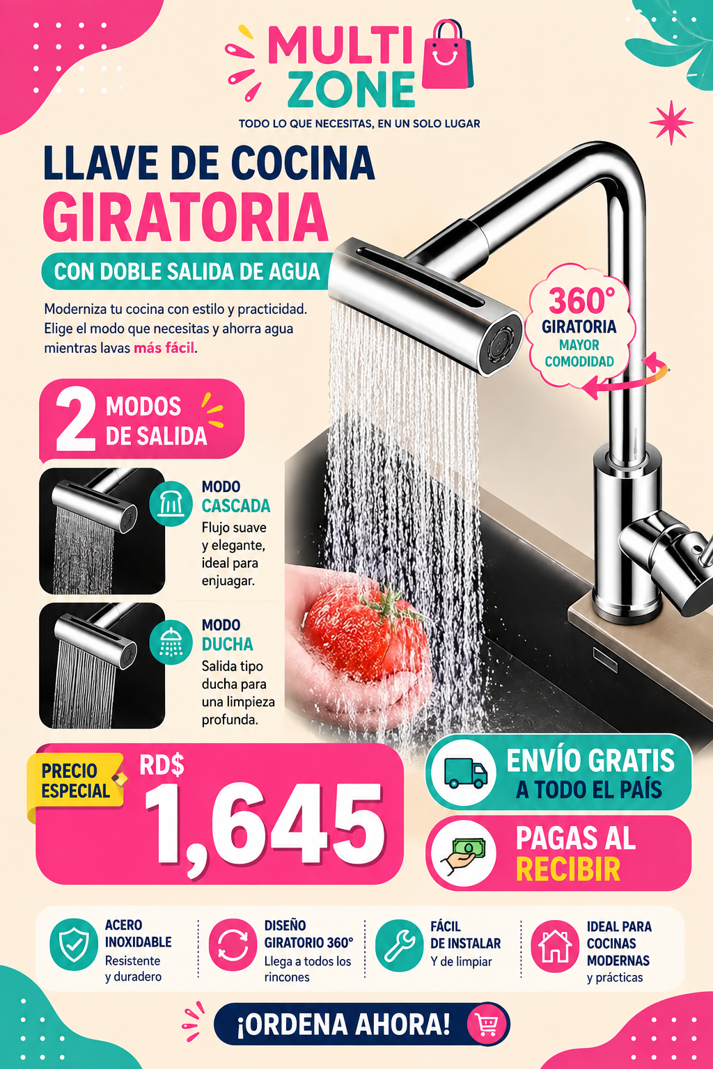 EXTENSOR DE DUCHA / GRIFO 360G